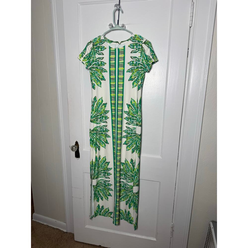 Lilly Pulitzer ChillyLilly Kaden UPF 50 Kitts Green Floral Stretch Maxi Dress XS - Picture 3 of 9
